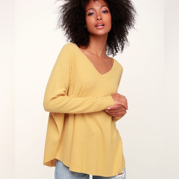 Lulus Tops - Lulus Waffle Knit Top